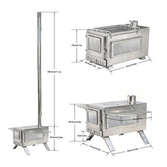 unho outdoor wood stove chimney assembly with adjustable airflow