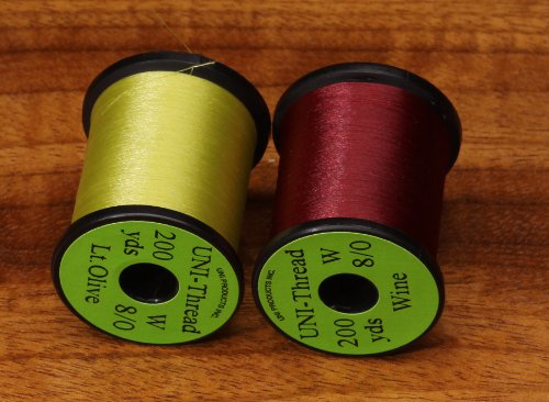 UNI waxed midge thread lies flat on hook for neat wraps