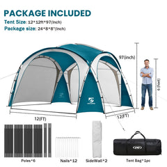 unicamper beach tent 12x12ft interior spacious layout for group comfort