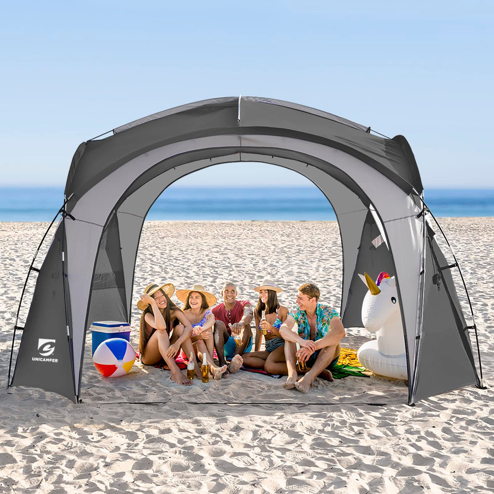UNICAMPER beach tent 12x12ft pop-up setup for quick shade at the beach
