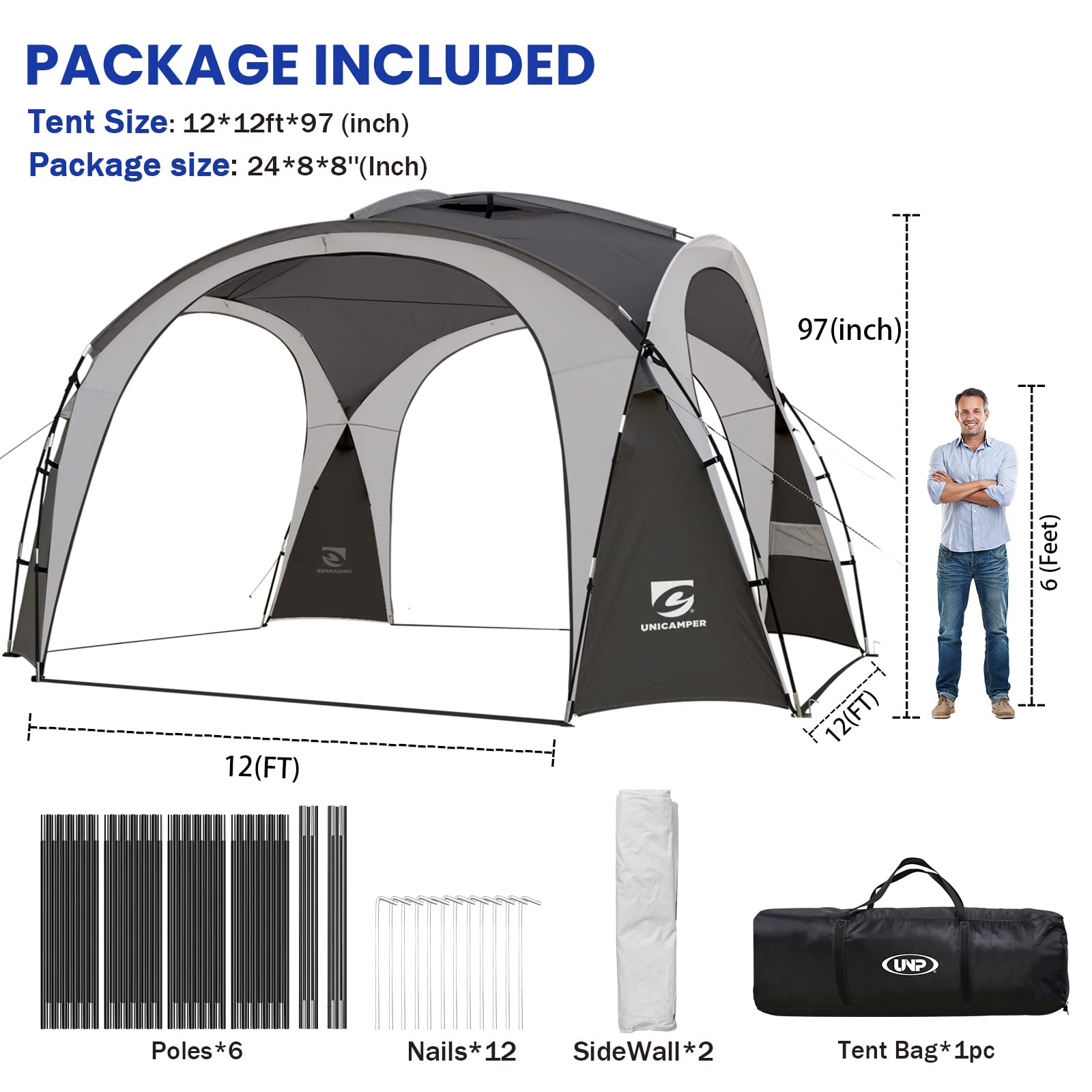 UNICAMPER beach tent UPF50+ sun protection blocks harmful rays during outdoor picnics