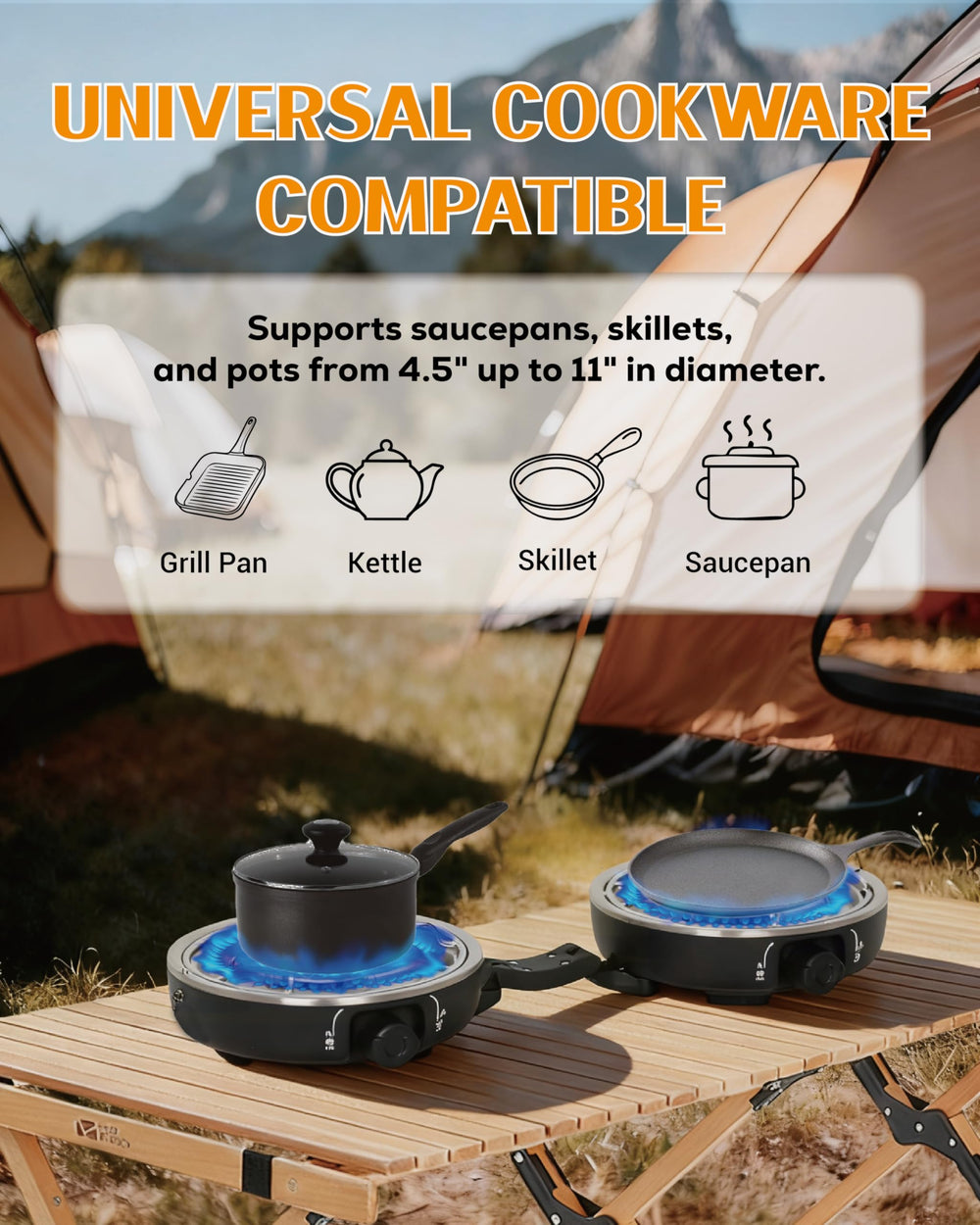 UNICCA propane 2-burner stove folded compact for travel