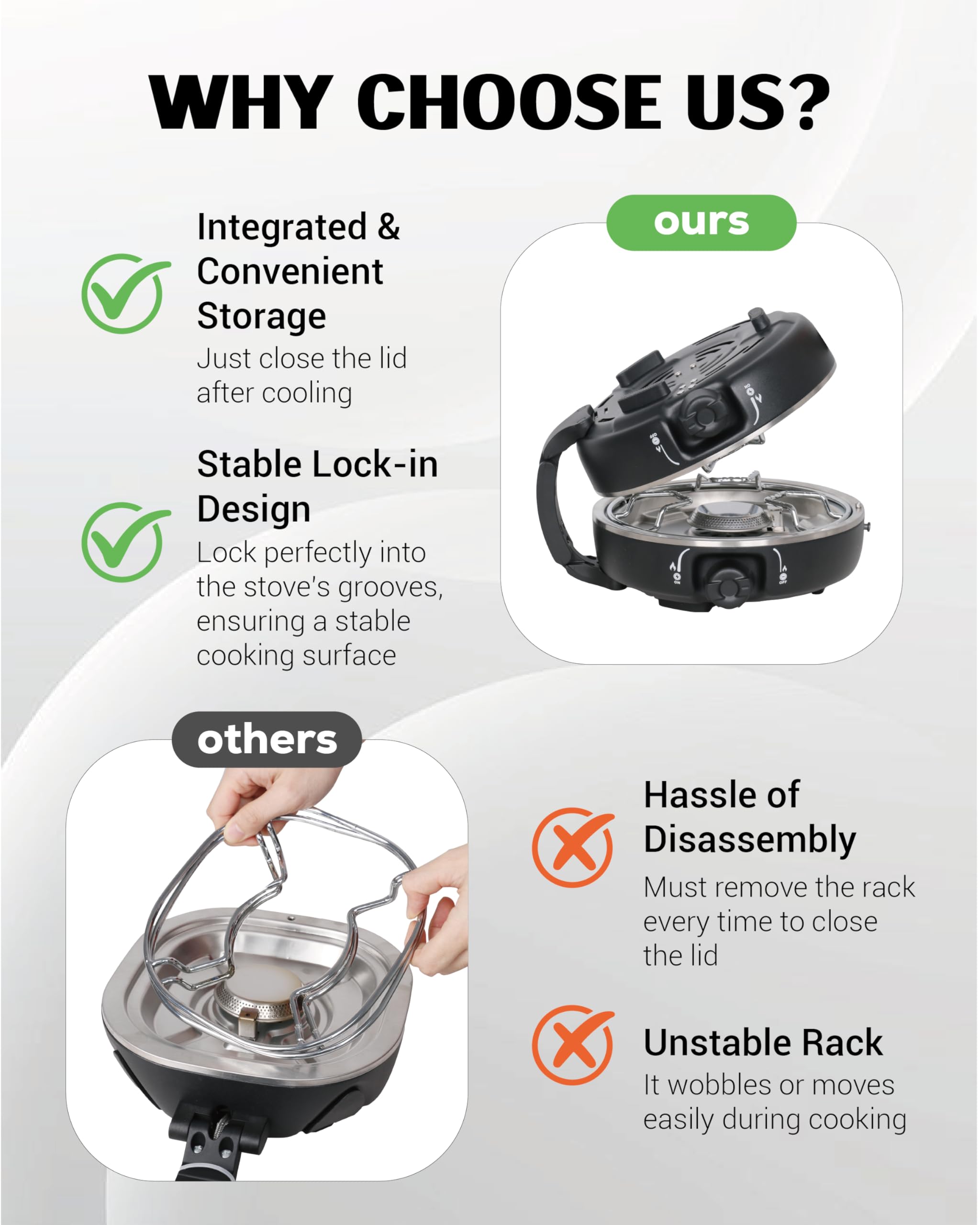 UNICCA propane 2-burner stove regulator for safe fuel flow