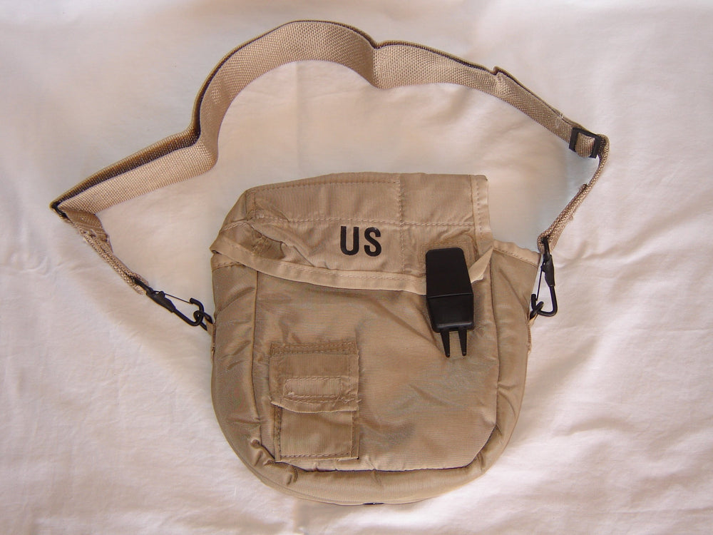 Unicor G.I. 2Qt canteen cover, Desert Tan, front view, nylon protection