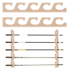 UNICRAFTALE horizontal rod holders on wall keeping fishing rods organized and accessible.