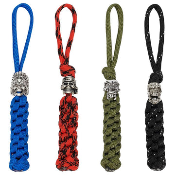 UNICRAFTALE paracord knife lanyard with four skull beads for easy access and distinctive style.