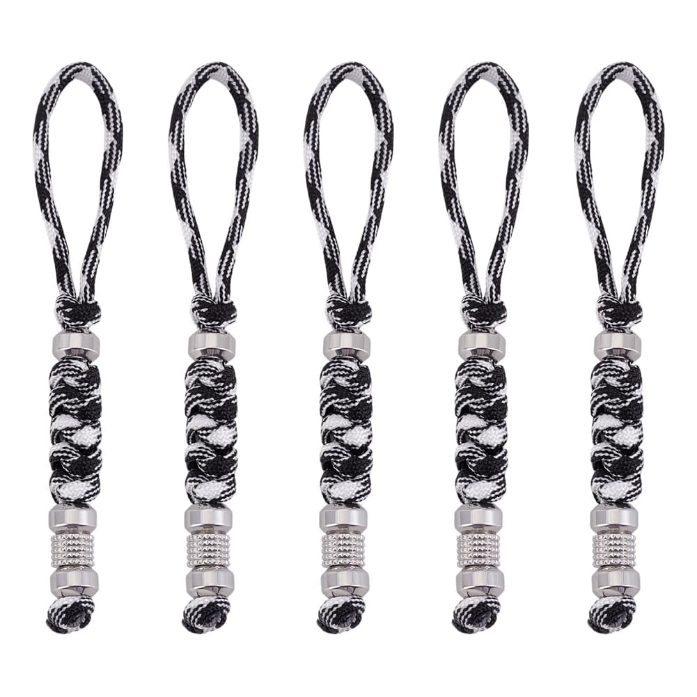 UNICRAFTALE paracord knife lanyard black-white braid enables quick access.
