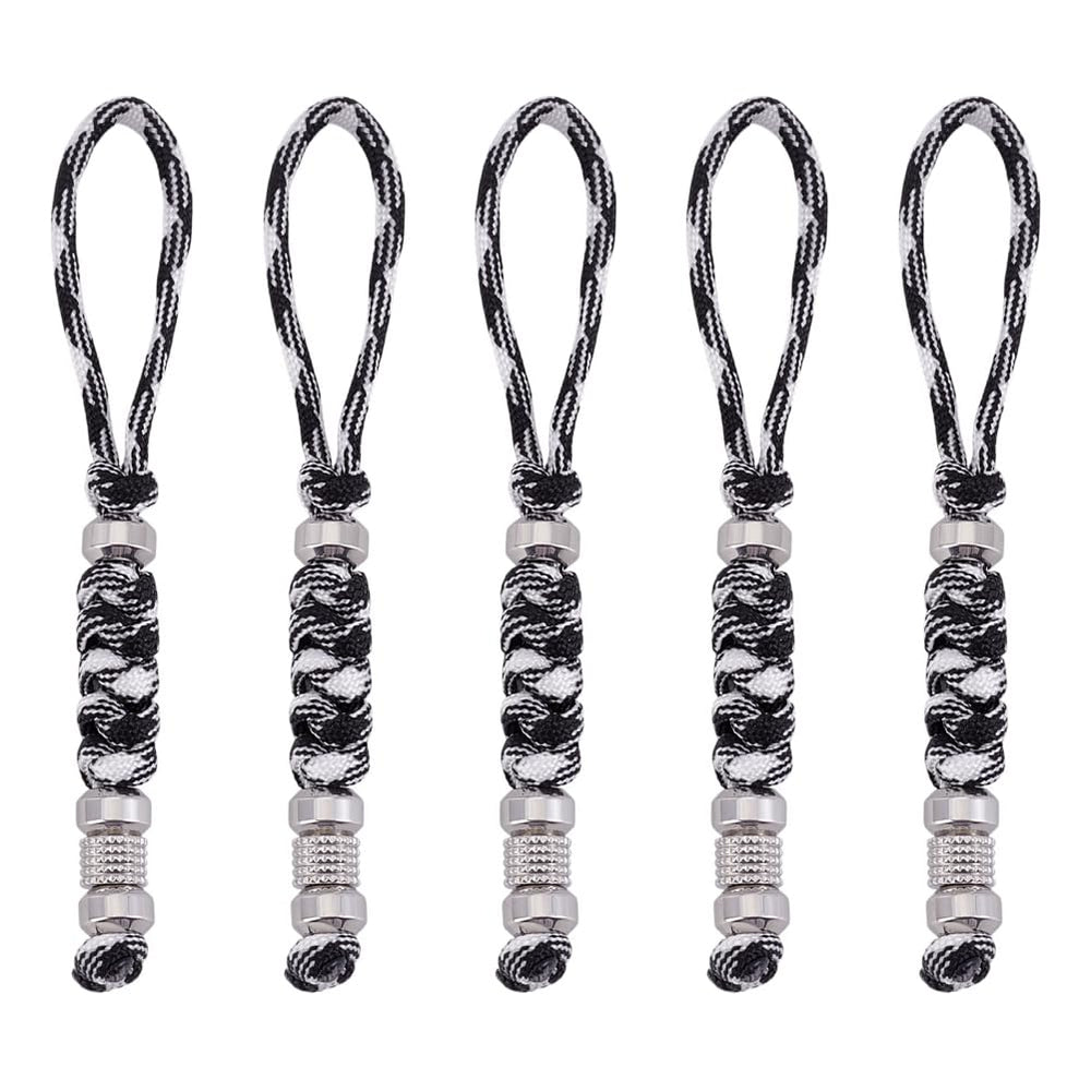 UNICRAFTALE paracord knife lanyard black-white braid enables quick access.