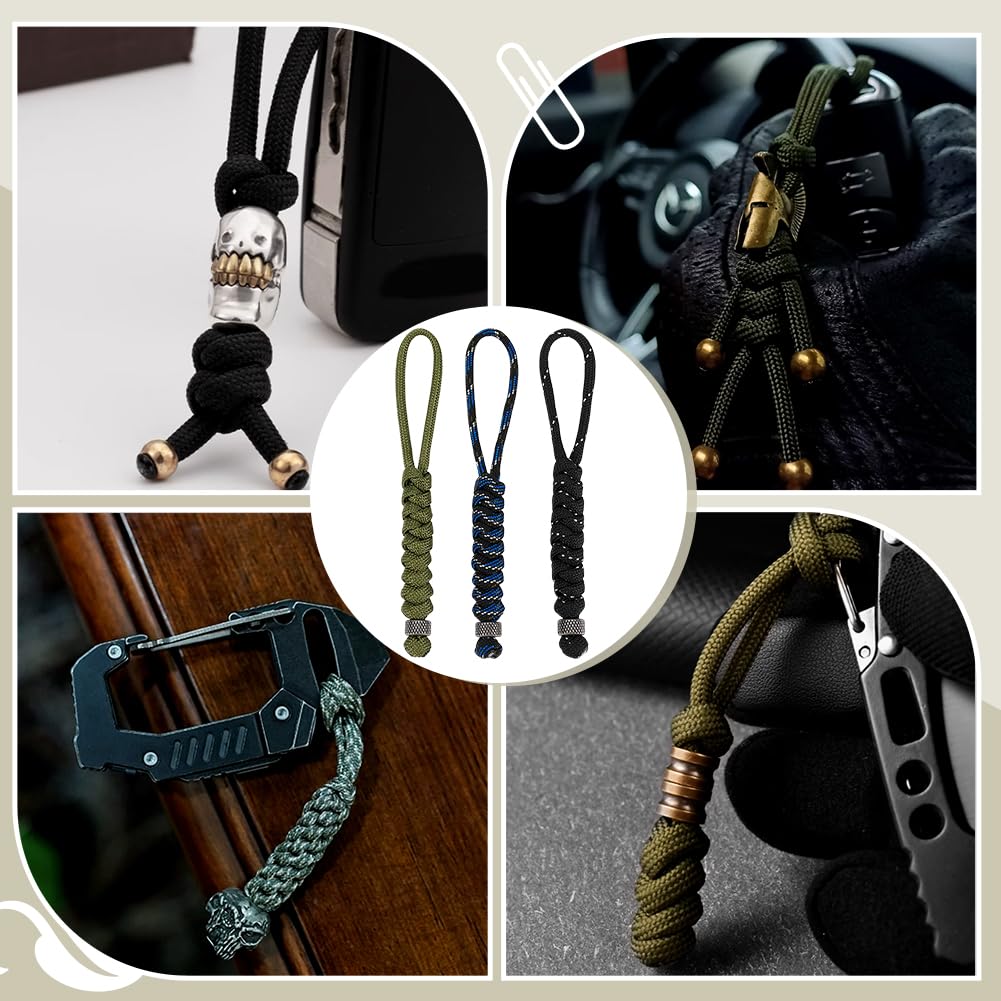 Easy installation of UNICRAFTALE paracord knife lanyard hanging from knife or torch.