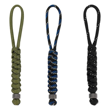 UNICRAFTALE paracord knife lanyard with stainless beads and 13 cm length for secure grip.