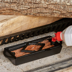 UniFlame Firestarter Tray, open setup prepared for squirt lighting and fast flame ignition.