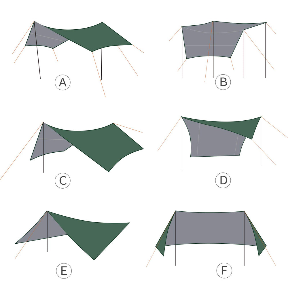 Unigear multifunctional tarp usable for beach and camping