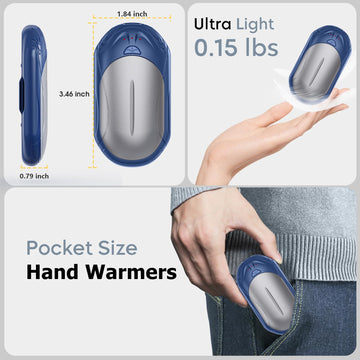 UNIHAND AI Hand Warmers compact-pocket design conveys easy carry for travel and outdoor activities.