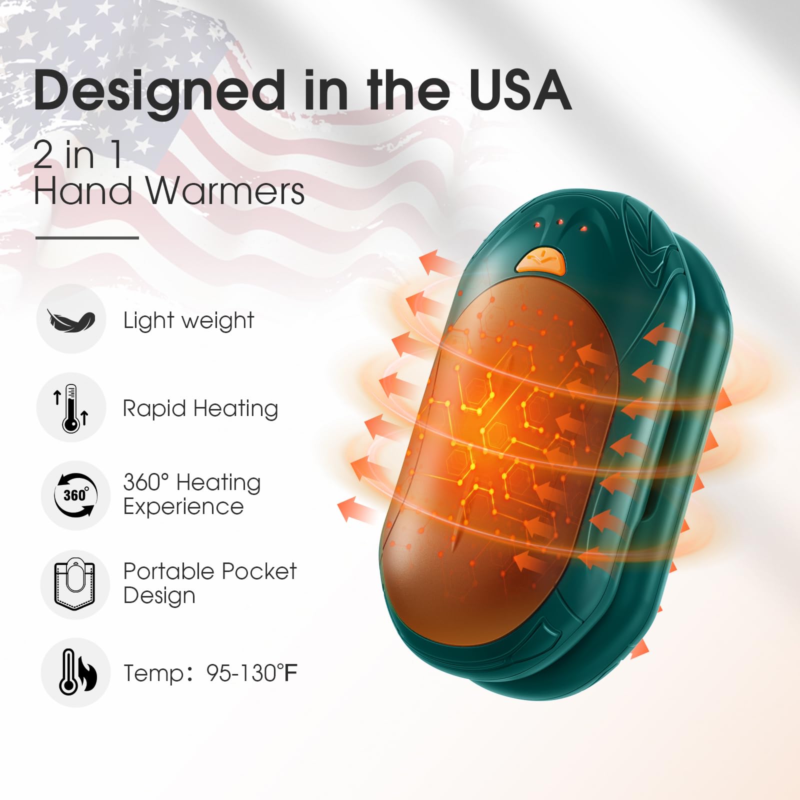 UNIHAND AI hand warmers heat level indicators for precise warmth control