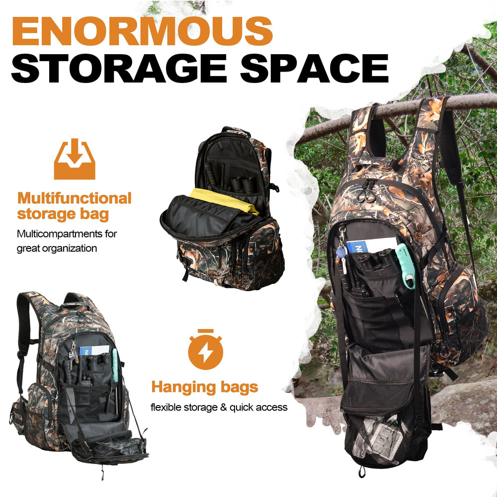 UNIHIMAL hunting backpack ergonomic back panel supports breathability during long hunts.