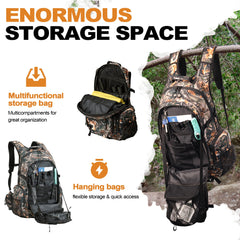 UNIHIMAL hunting backpack ergonomic back panel supports breathability during long hunts.