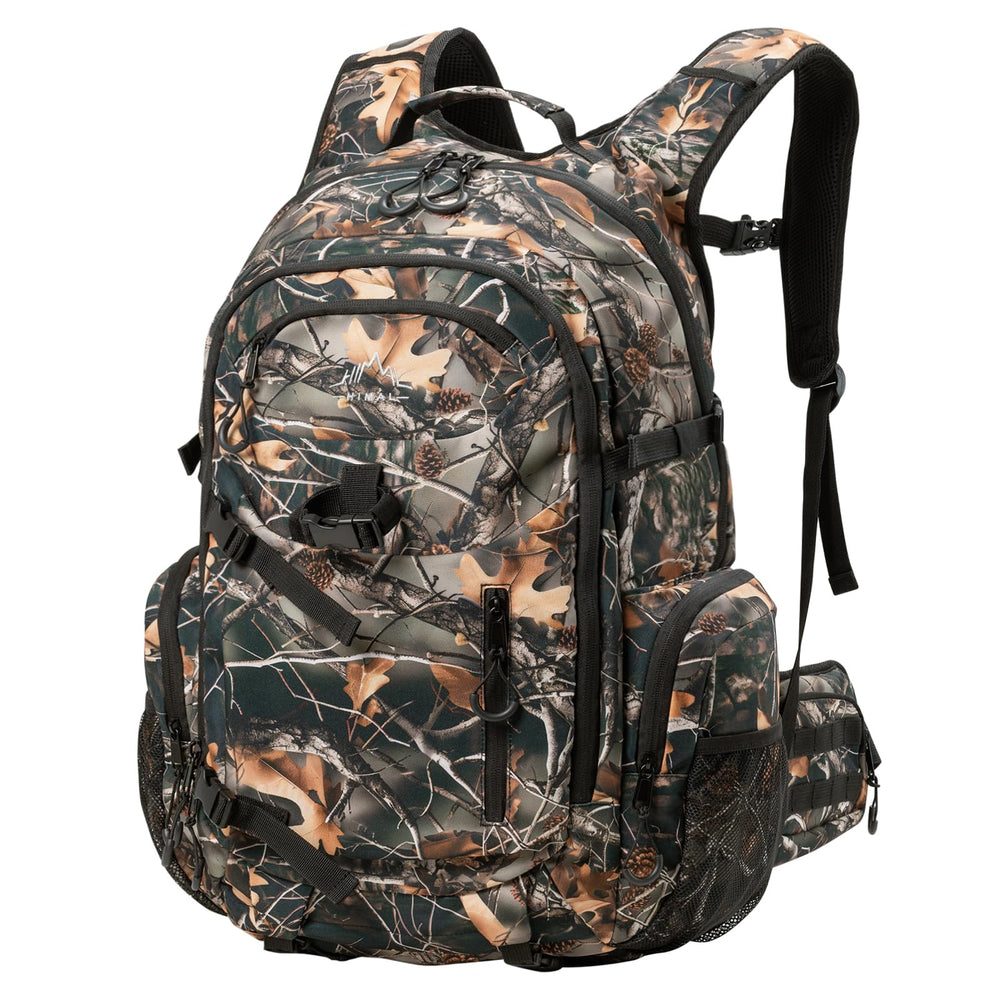 UNIHIMAL hunting backpack front view shows camo design for versatile field use.