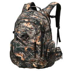 UNIHIMAL hunting backpack front view shows camo design for versatile field use.