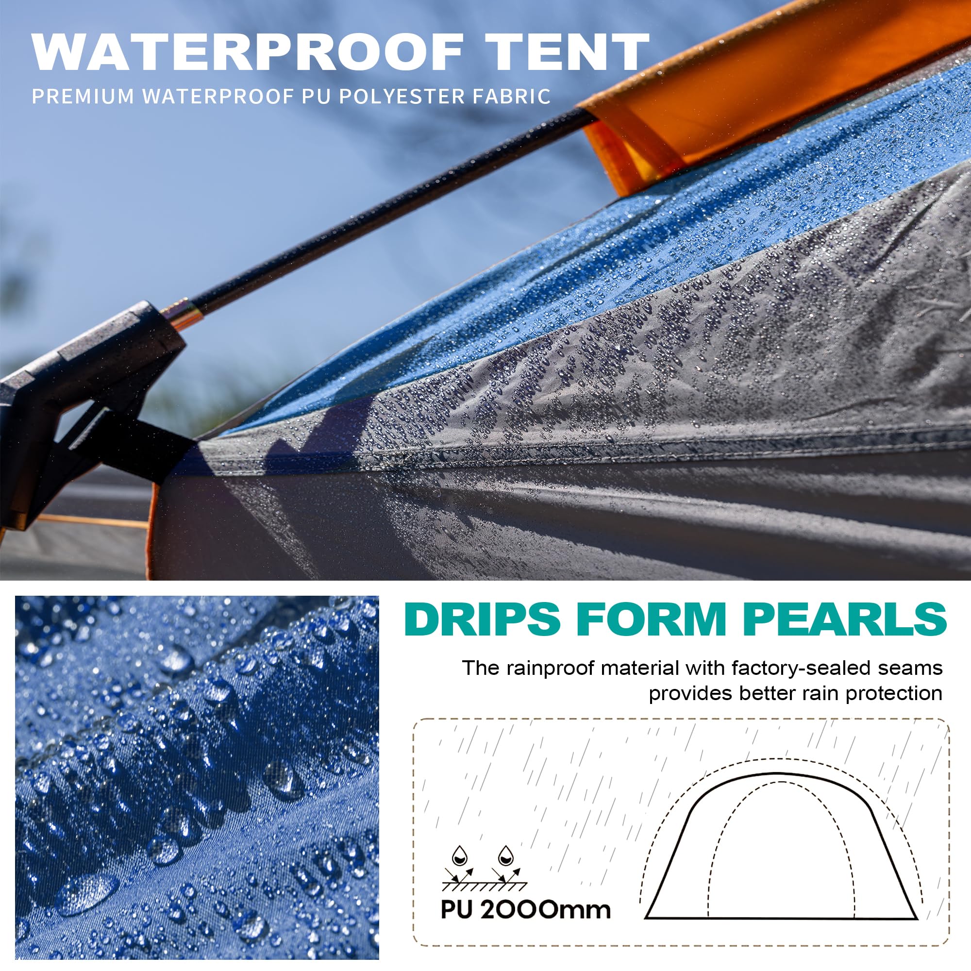 UNIHIMAL SUV tent rainfly included adds extra weather protection in wet conditions.