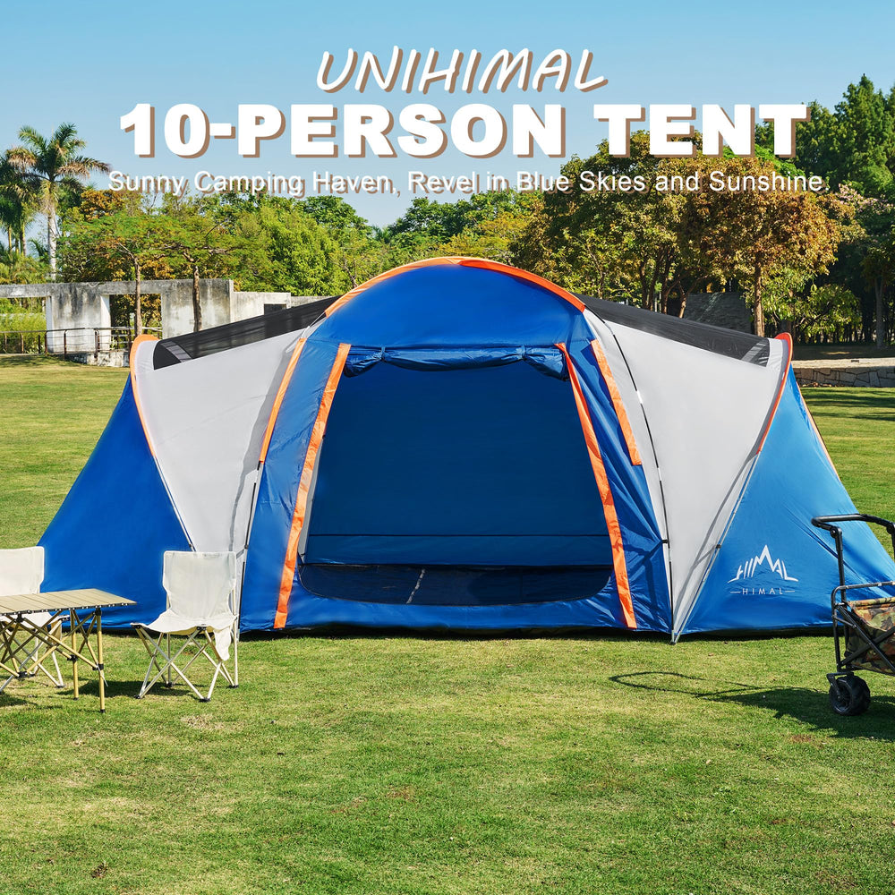 UNIHIMAL tent family camping scene for festivals and parties.