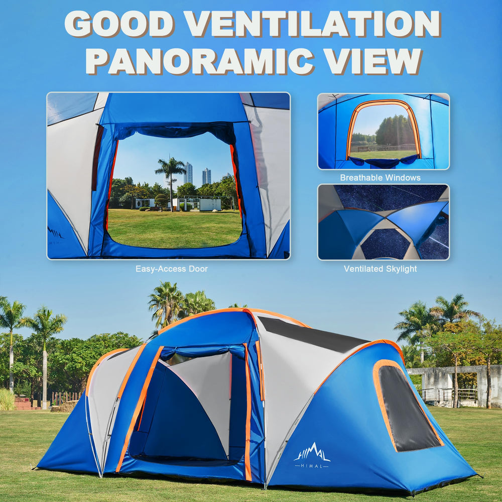 UNIHIMAL tent with four large mesh windows for ventilation and scenic views.
