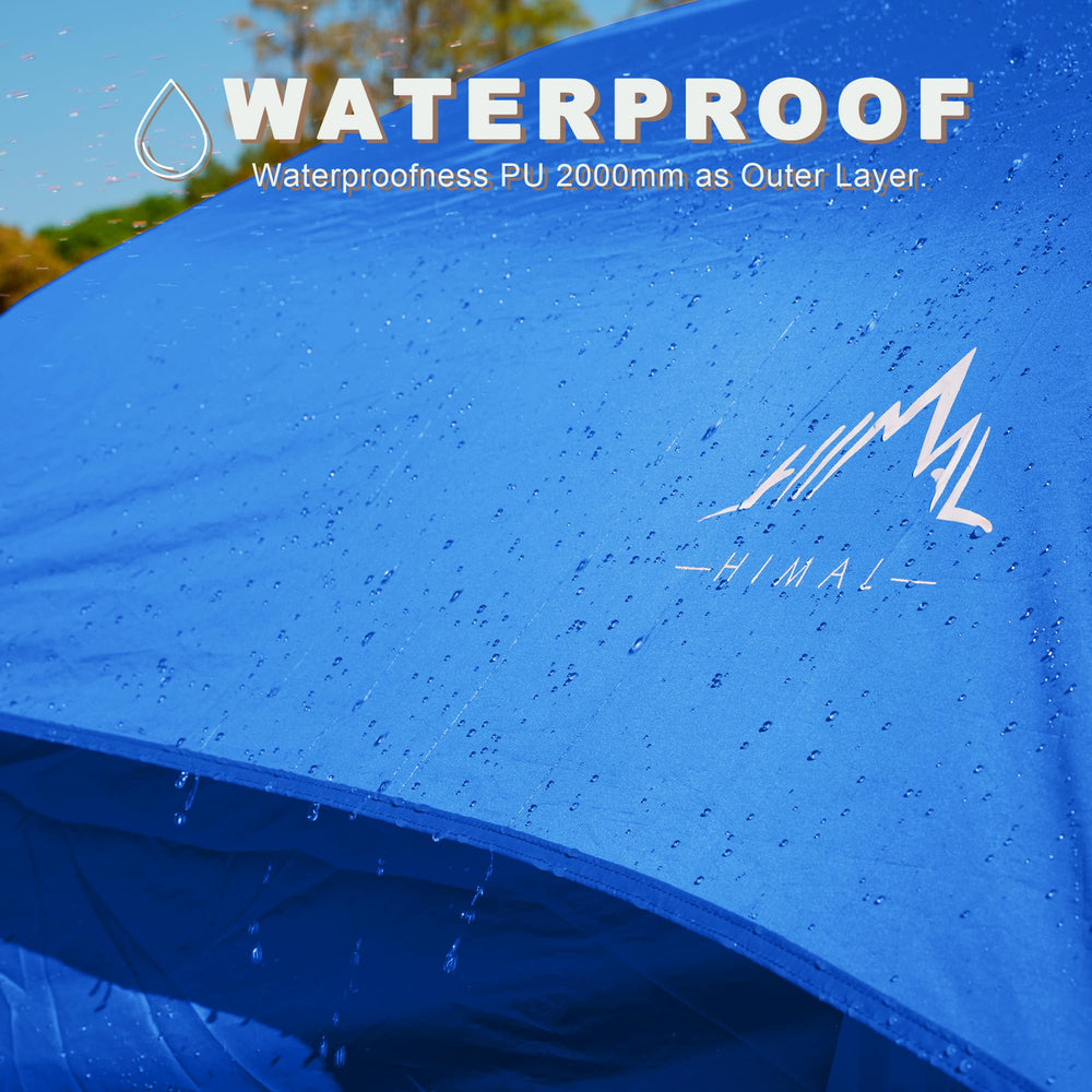 UNIHIMAL tent setup image showing quick assembly for beginners.