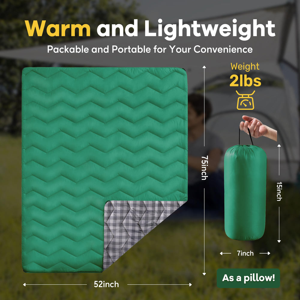 UNIKOME outdoor blanket packable compact roll for easy carrying.
