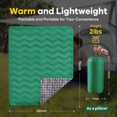 UNIKOME outdoor blanket packable compact roll for easy carrying.
