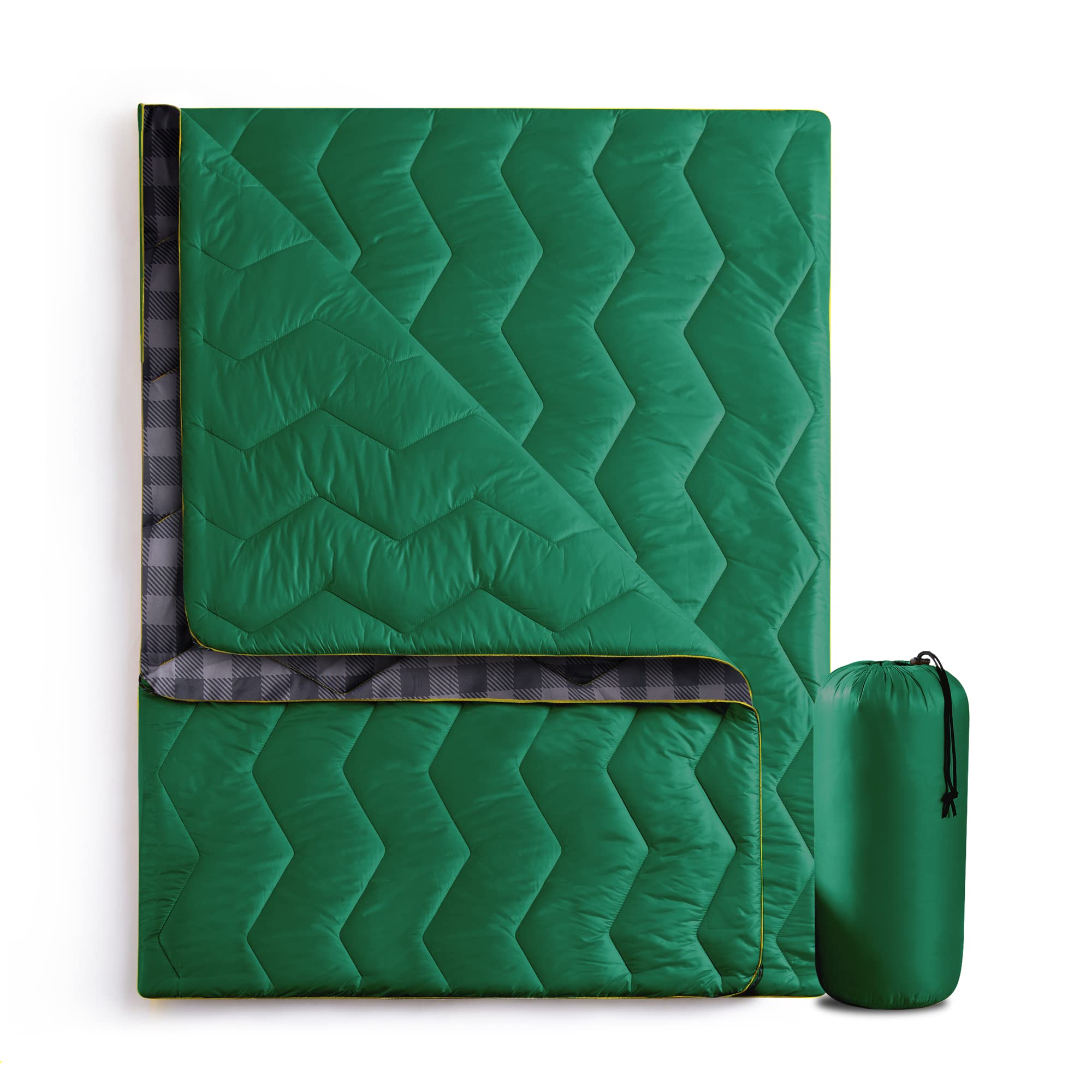 UNIKOME outdoor blanket with waterproof coating for damp campsite comfort.