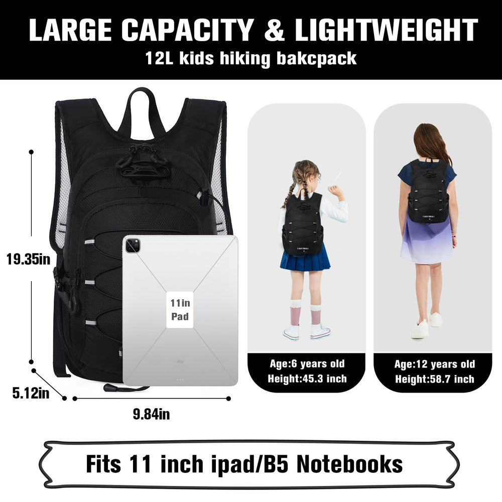 Unineovo 12L kids backpack main compartment, roomy storage for clothes and snacks.