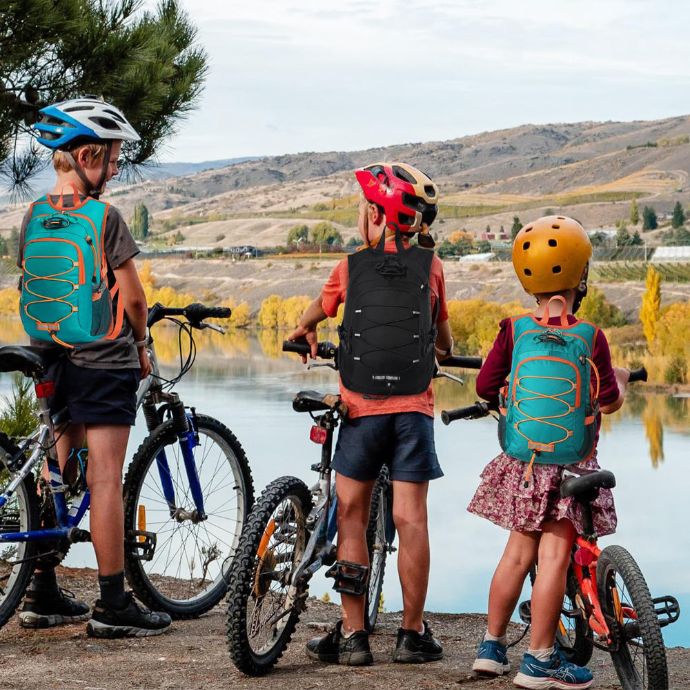 Unineovo 12L kids backpack side view, spacious pocket readiness for adventures.