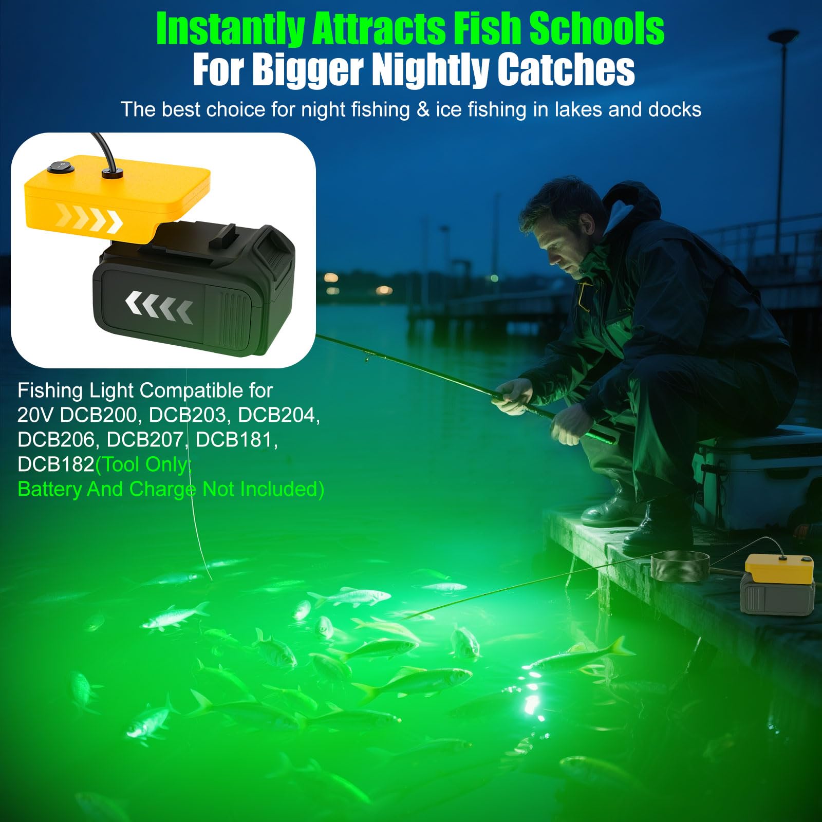 Uniqwamo IP68 waterproof light with 16.4ft cable for water-ready use.
