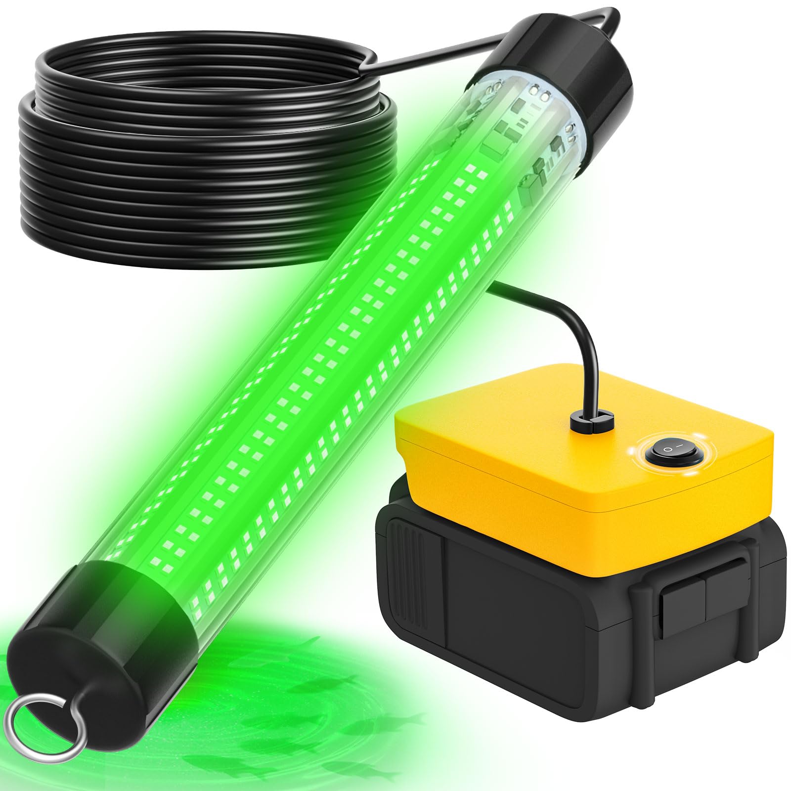 Uniqwamo 6000-lumen green underwater fishing light with IP68 rating