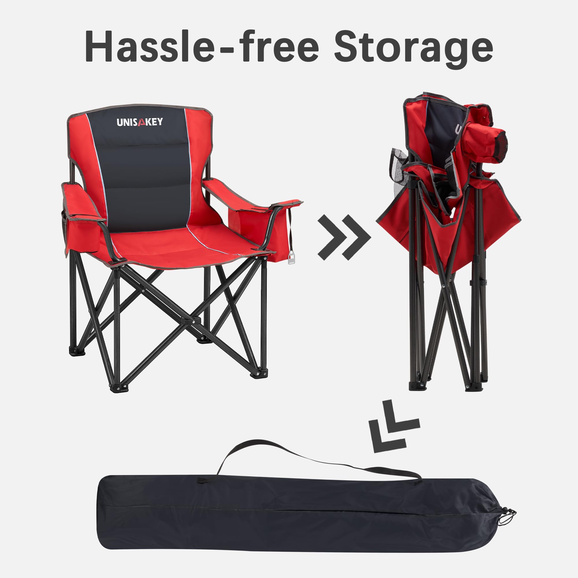 Unisakey assembly-free folding chair for quick setup at parks or fishing trips