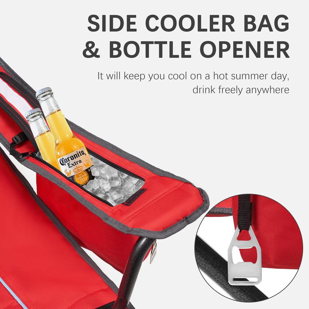 Unisakey chair with integrated bottle opener and cup holder for easy refreshment
