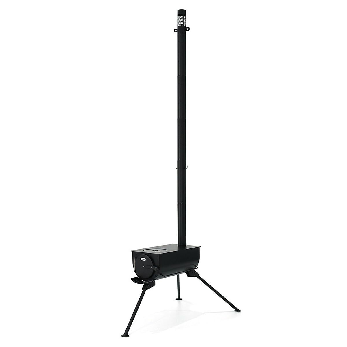 UNISTRENGH folding camp stove in black, front view, compact for outdoor cooking.