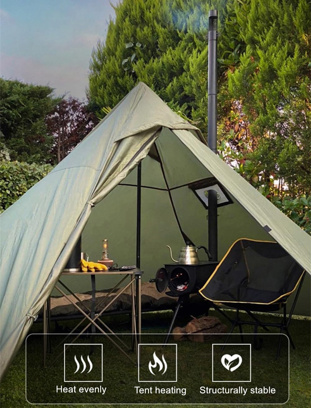 UNISTRENGH stove legs and setup tools for stable camp use.