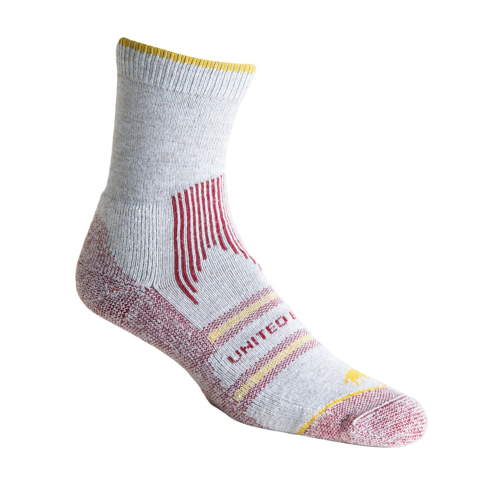 United By Blue Bison Trail Sock red close-up knit texture for all-season comfort.