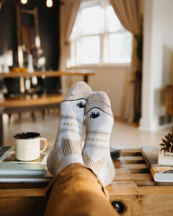 United By Blue Bison Trail Sock red breathable cuff for everyday wear.