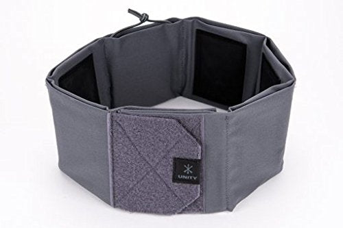 Unity Tactical Clutch belt gray closeup highlighting padded cells and secure insert retention
