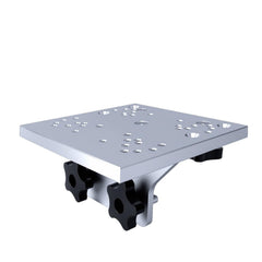 Silver universal aluminum downrigger bracket showing 90 degree fit