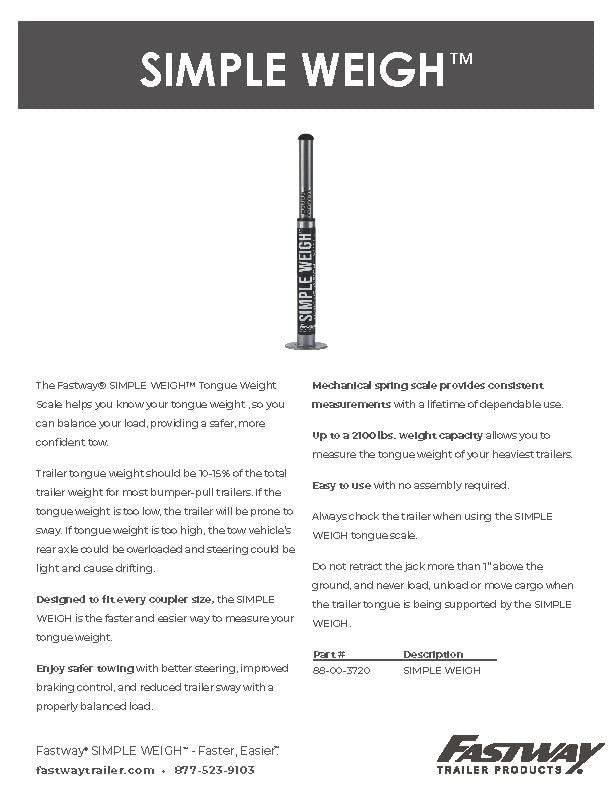 Tongue Weight Scale fitting all coupler sizes
