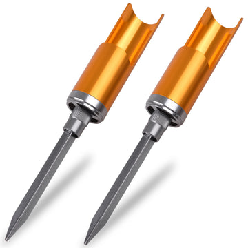 Detachable ground spike stand fishing rod holder close-up