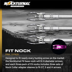 Universal-fit lighted nock compatible with GT, X, H, and S arrows