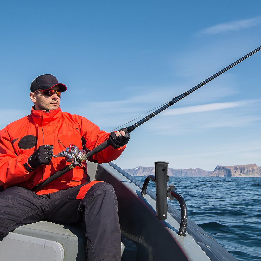 Rod holder attached to a beach chair and ATV for versatile use