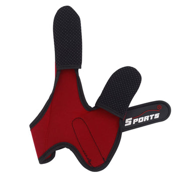 Anti-slip grip detail on Uniwit fishing glove red