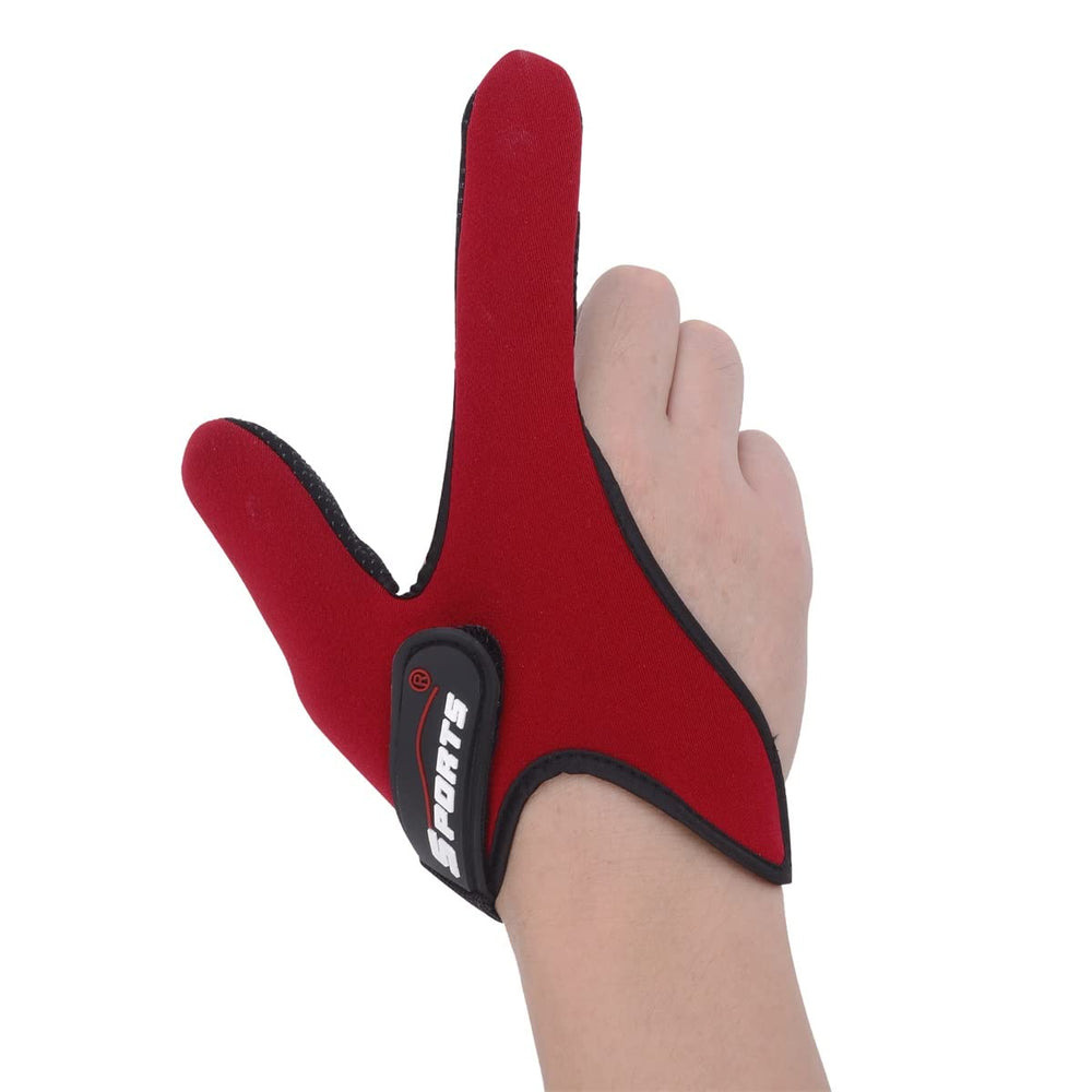 Adjustable wrist strap on Uniwit fishing glove red