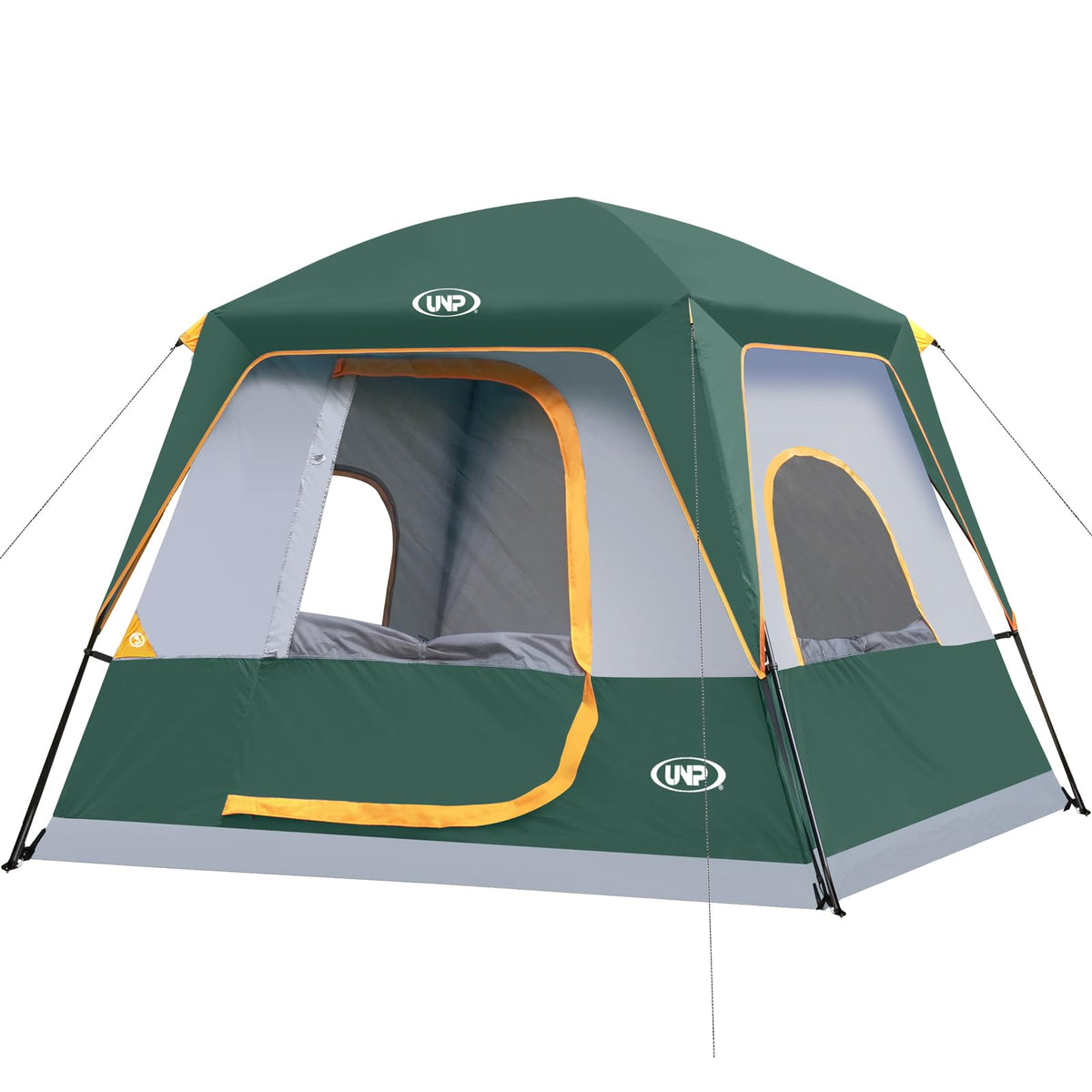 UNP 4-person tent front view showing roomy interior for family camping.