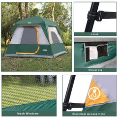 UNP 4-person tent mesh ventilation showing airflow and breathable interior.