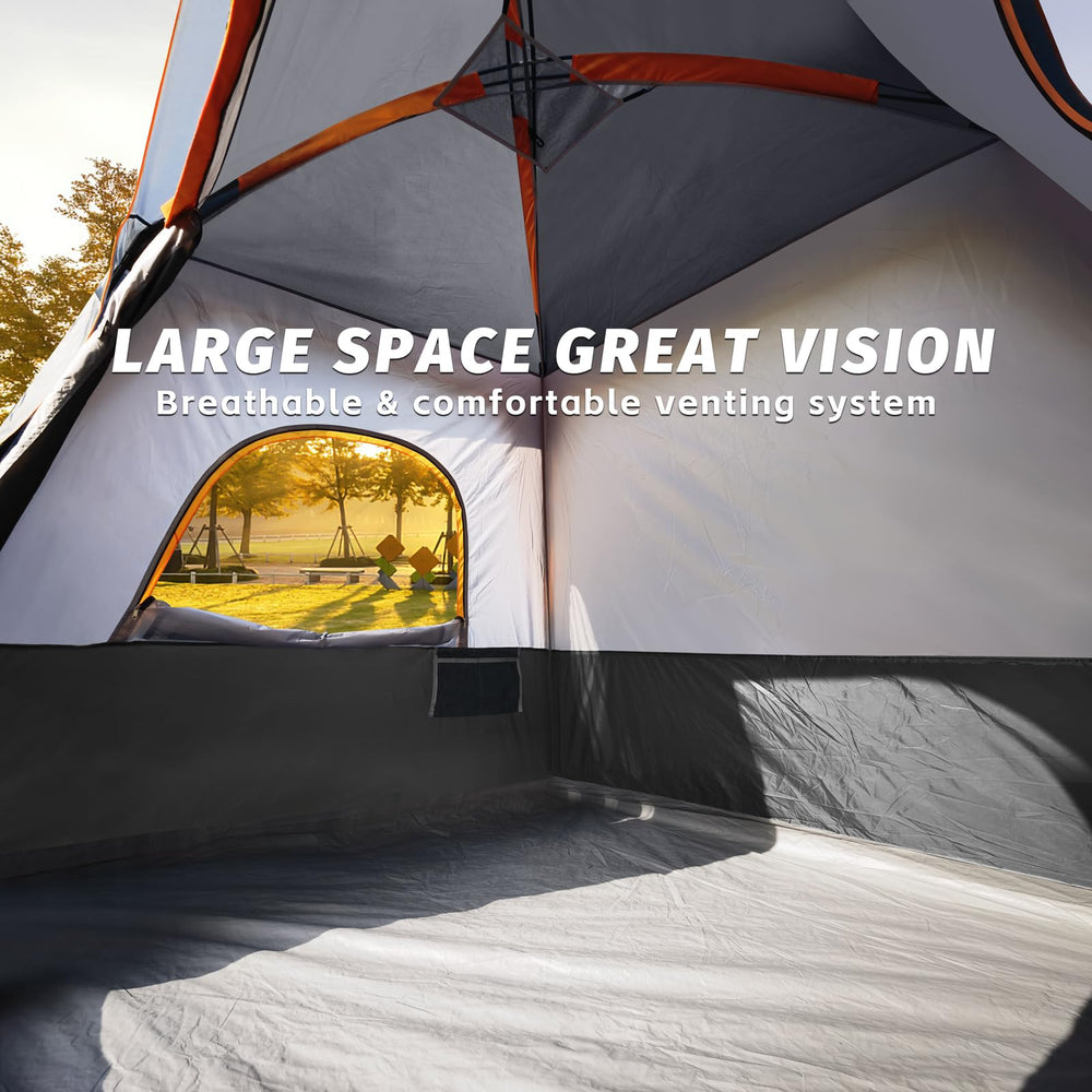 UNP 4-Person Tent quick-setup demo demonstrates easy assembly.